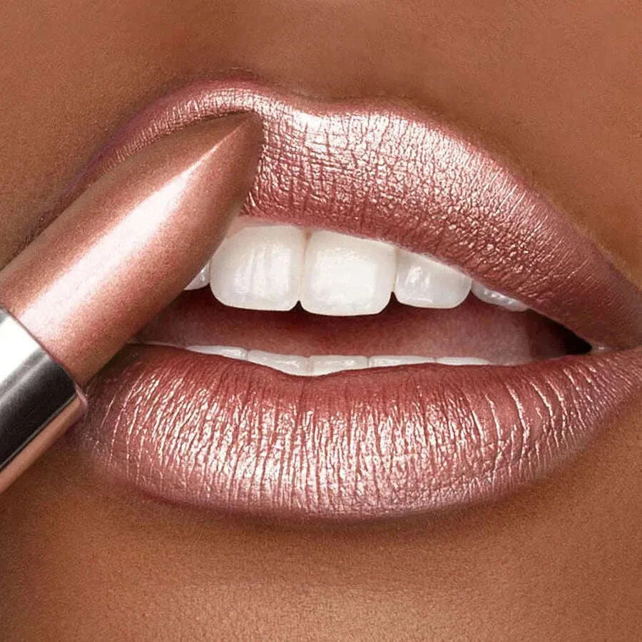 1PC Metallic Lipstick Longlasting Glitter Lip Glaze Waterproof Moisturize Red Luminous liptint Shimmer Shiny Lipgloss Makeup