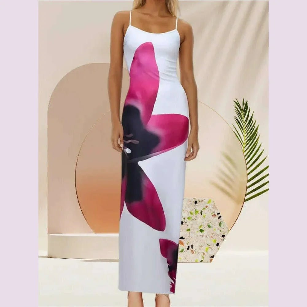 Sexy Tight Floral Print Strapless Dress Spring Summer New Arrival Cross-Border Hot Sale Ins Style Women's Ankle-Length Gown