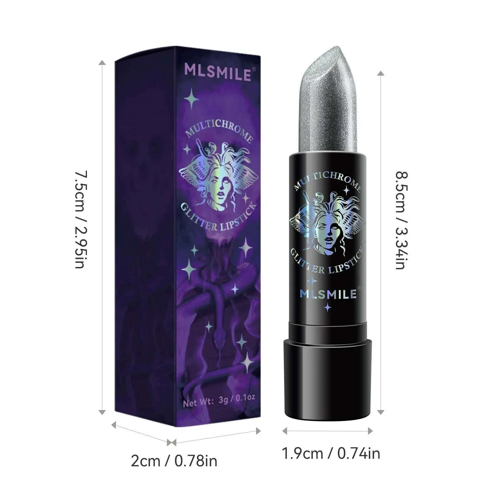 6Colors Glitter Lipstick Waterproof Long Lasting Diamond Pearlescent Metallic Lipstick Black Lipgloss Women Lips Makeup Cosmetic