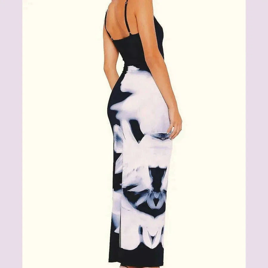Sexy Tight Floral Print Strapless Dress Spring Summer New Arrival Cross-Border Hot Sale Ins Style Women's Ankle-Length Gown