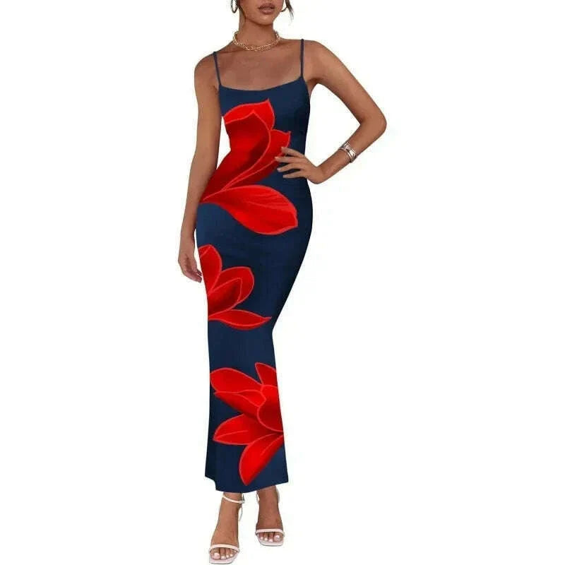 Sexy Tight Floral Print Strapless Dress Spring Summer New Arrival Cross-Border Hot Sale Ins Style Women's Ankle-Length Gown