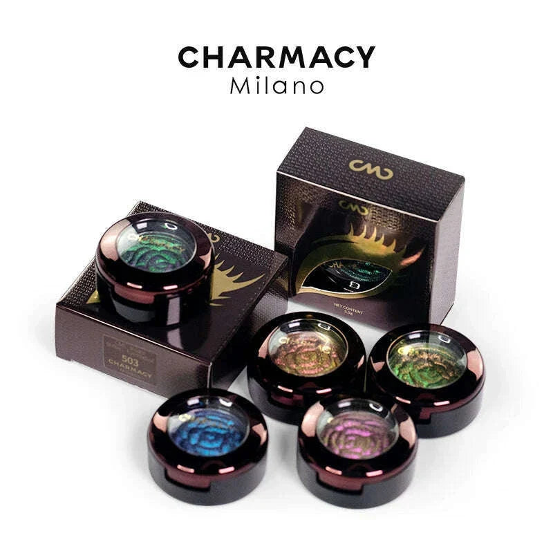 CHAEMACY 6 Colors Glitter Optical Chameleon Powder Eyeshadow Long Lasting Easy to Wear Eye Shadow for Women Makeup Cosmetic