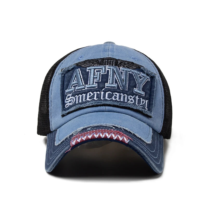 CNTANG Fashion Mesh Men's Baseball Cap Summer Cotton Letters Embroidered Sun Hat Snapback Casual Breathable Hip Hop Caps For Men