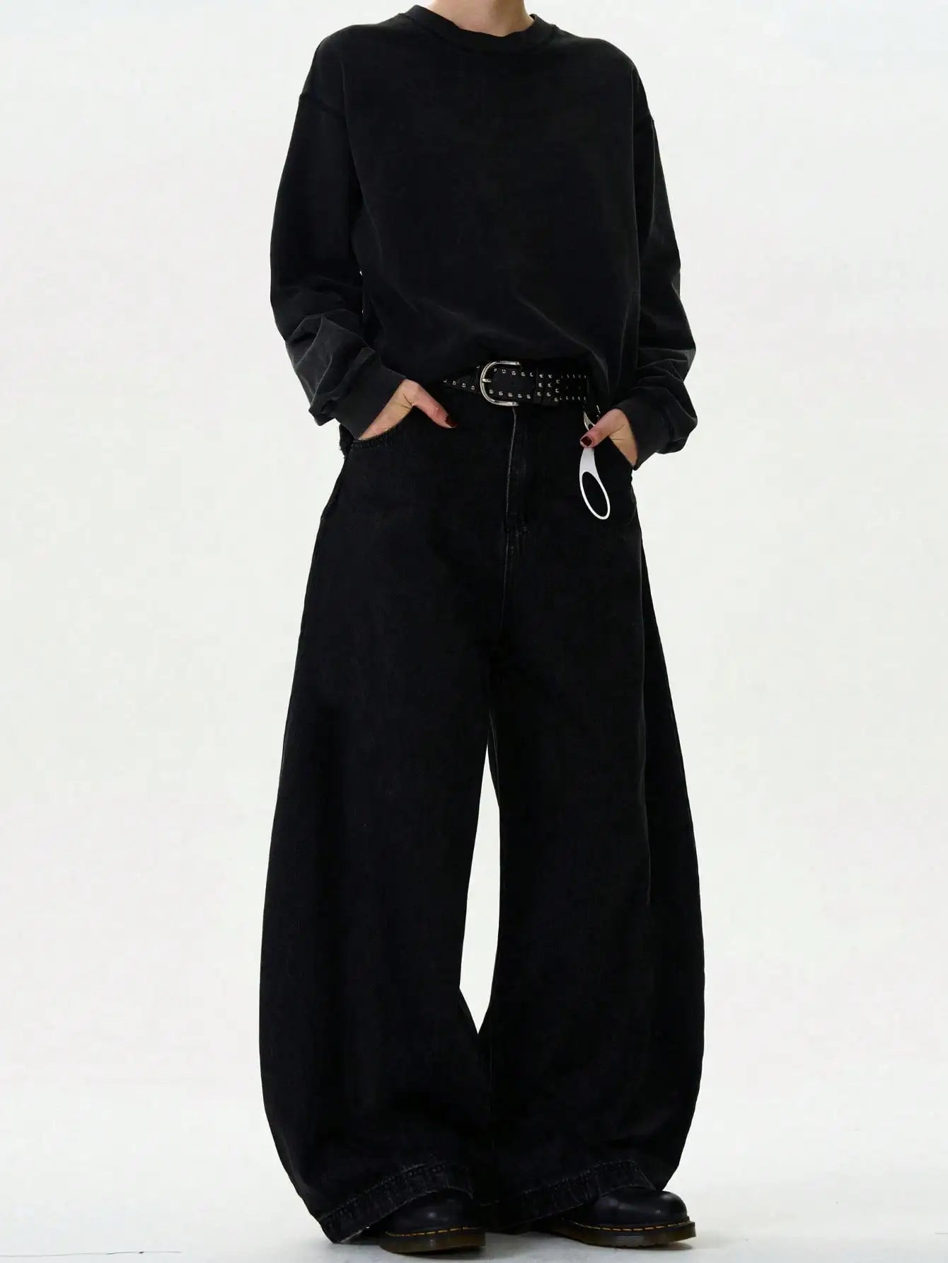 High Streets Summer Men's Jeans New American Wide Leg Curved Knife Denim Pants Loose Solid Color Male Trendy Trousers