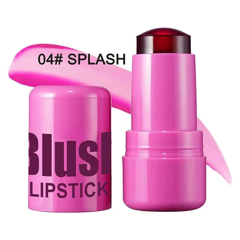 Blush Jelly Lipstick Rouge Cream Shimmer Blusher Stick Monochrome Blush Mud Matte Moisturizing Makeup Lip Tint Cheek Color