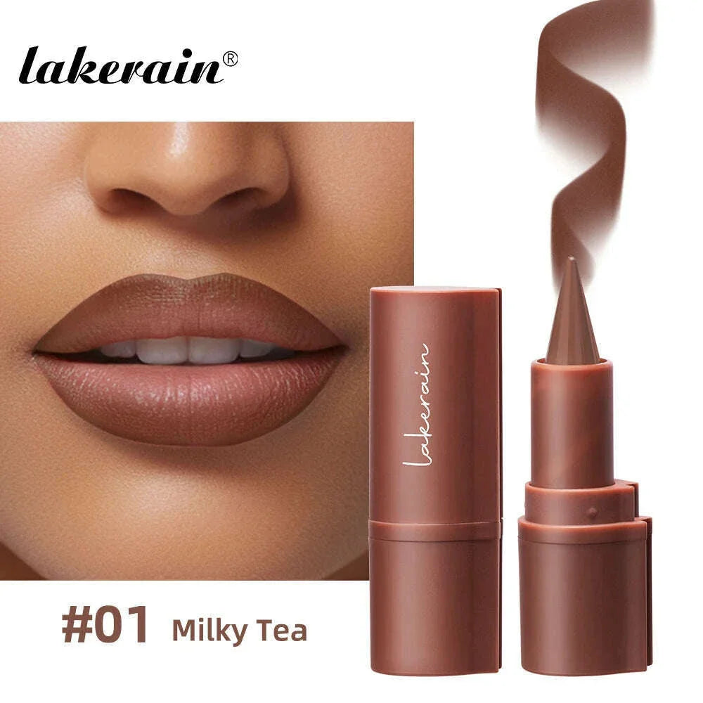 6Colors Liner Lipstick Matte Black Brown Velvet Lipstick Waterproof Non Sticky Contouring Tint Lipliner Crayon Lip Makeup