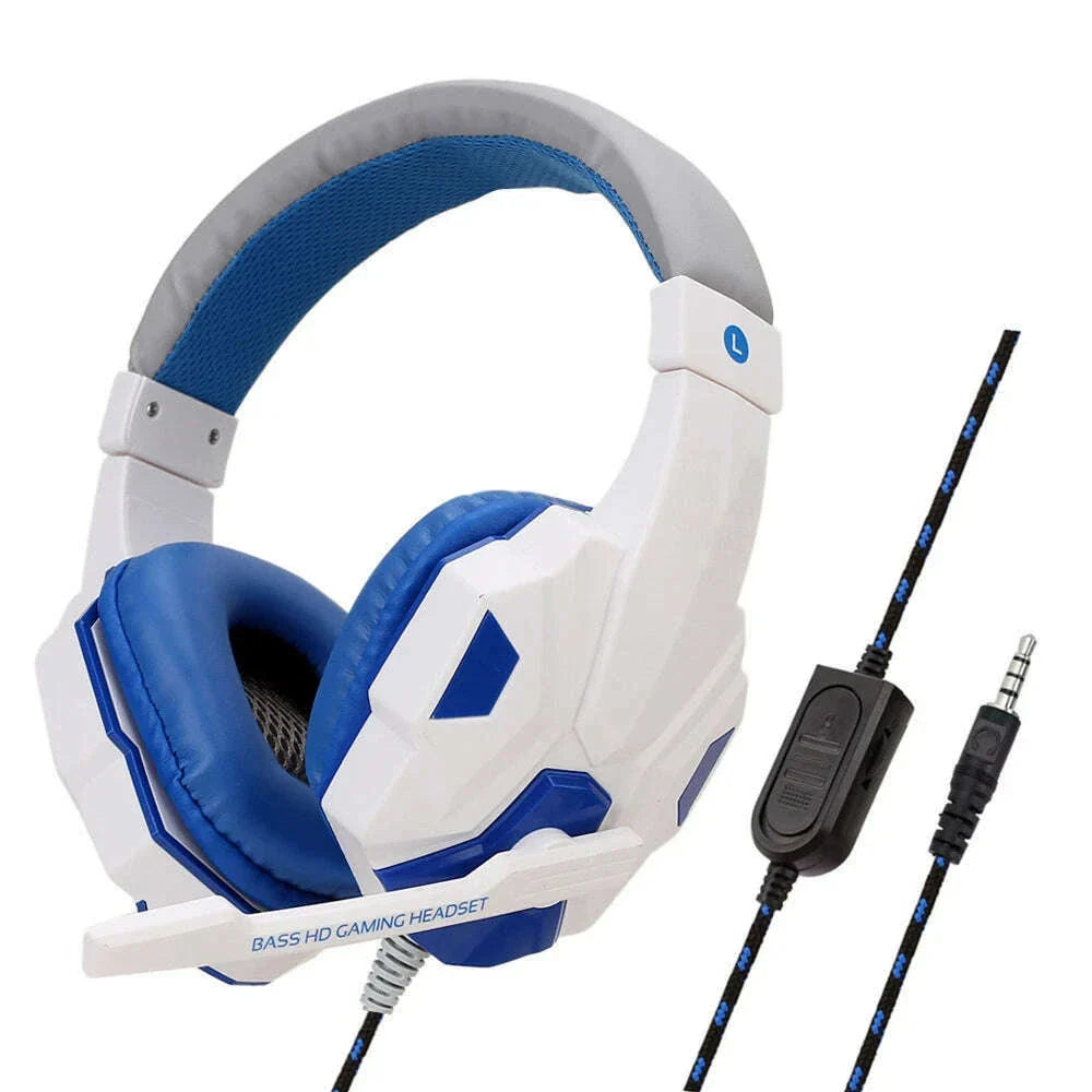 Wired Gaming Headphones for PS4 PS5 Xbox Smartphone Laptop PC Bass Stereo Gamer Headset Helmet with 120° Adjustable Microphone