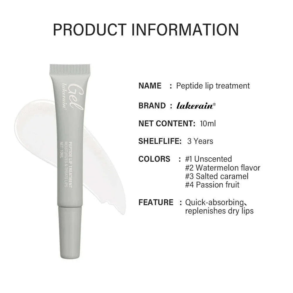 Lakerain Peptide Lip Treatment Jelly Transparent Moisturizing Repairy Reduce Lips Fine Line Lip Blam Gel Hydrating Plump 10ml