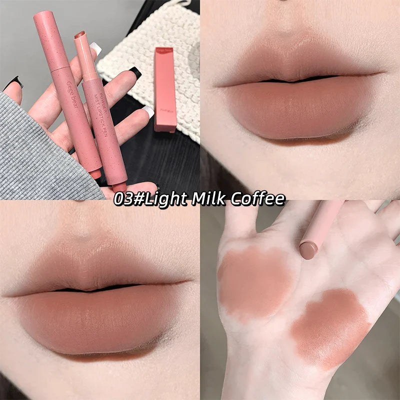 Gege Bear Pink Matte Lipstick Pen Matte Matte Long-lasting Whitening Lip Gloss