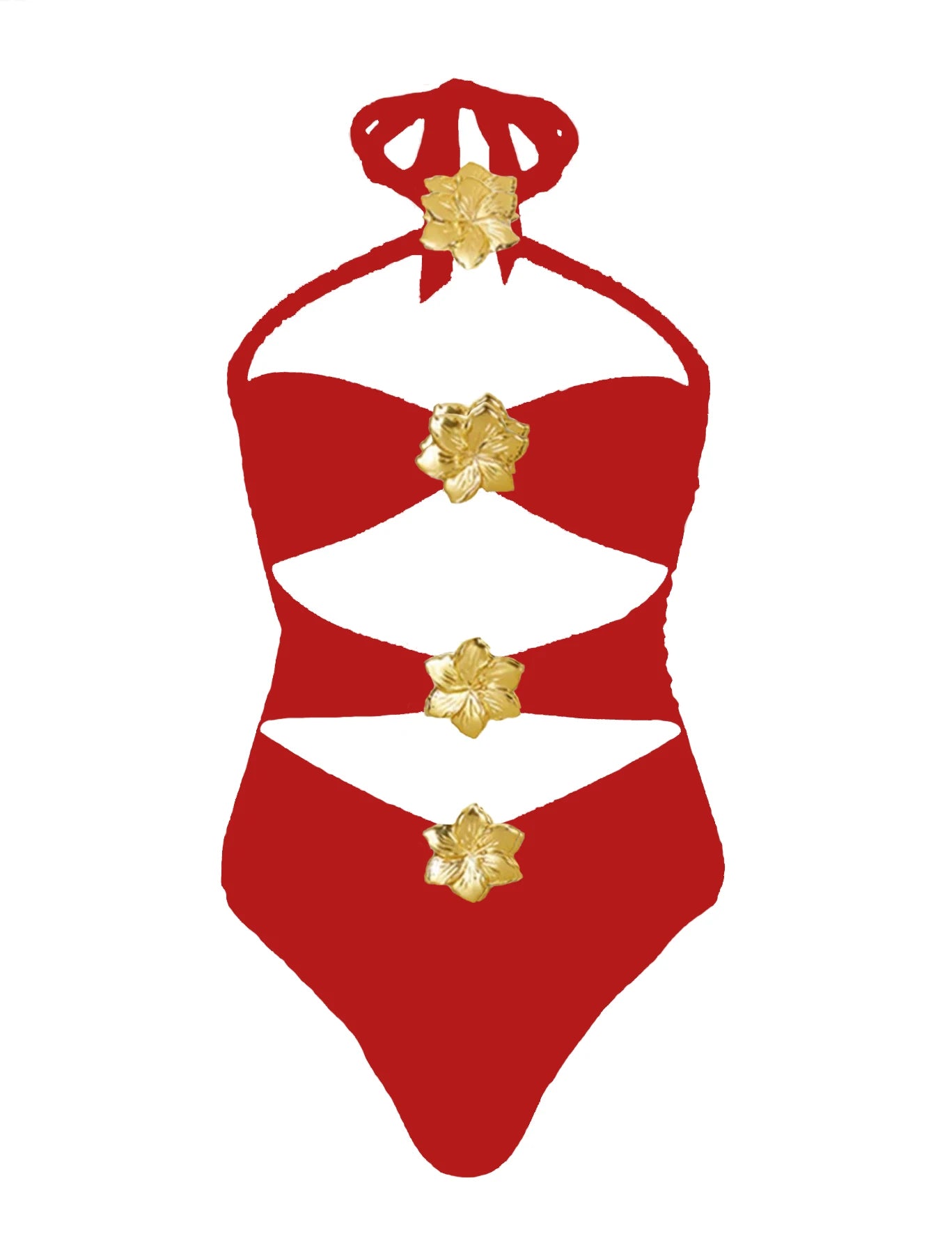 2025 Hot Sale Flower Women One Piece Swimsuit With Skirt Sexy Cut Out Swimwear Mujer Monikini Bathing Suit Lady Beach Suit