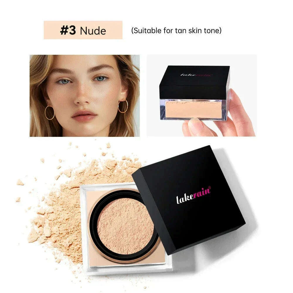4 Color Luxury Loose Setting Powder Face Foundation Oil-Control Brighten Skin Full Coverage Face Beauty Makeup Powder Cosmetics