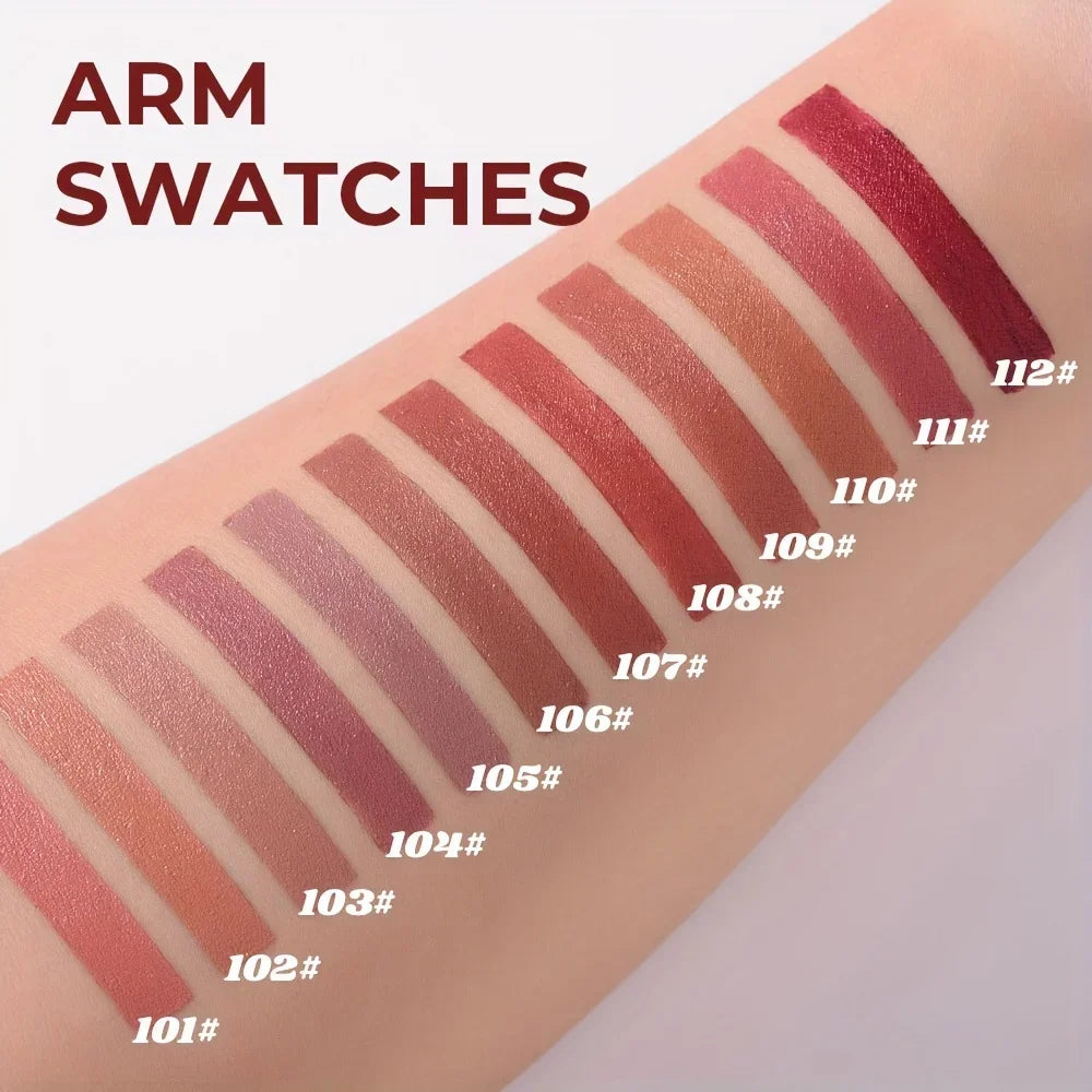 BEAUTY GLAZED 12 Colors Long-Lasting Waterproof Non-Stick Matte Lipstick Pen