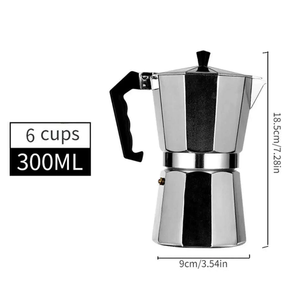 Aluminum Coffee Kettle Household Italian Octagonal Moka Coffee Tea Pot Office Home Travel Outdoor Camping Tableware Equipment