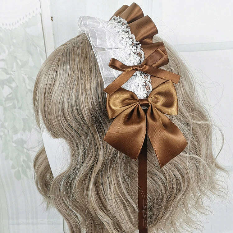 Anime Maid Lovely Sweet Headband Lolita Maid Lace Flower Headwear Cosplay Hair Hoop Hand Made for Girls Gift Hair Accessory