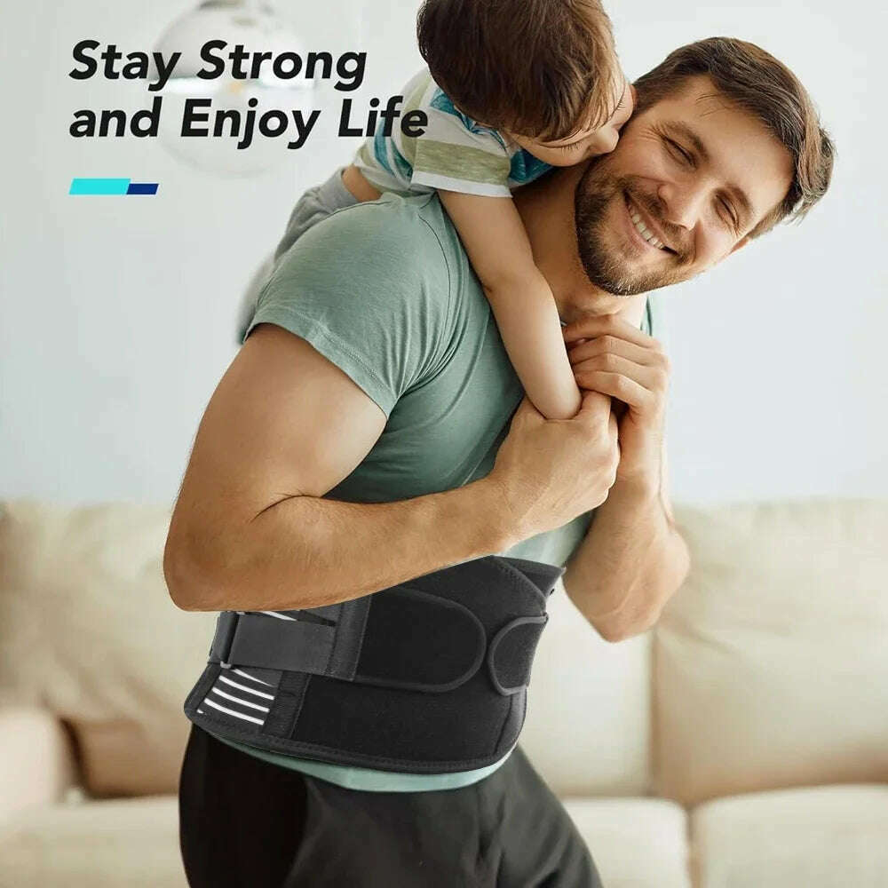 Back Brace for Lower Back Support Pain Relief for Women Men,Breathable Lumbar Support Belt with Big Lumbar Support Pad for Home