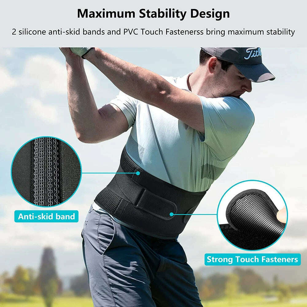 Back Brace Lower Back Pain Relief with 7 Stays, Adjustable Back Support Belt, Anti-skid Lumbar Support for Sciatica Scoliosis