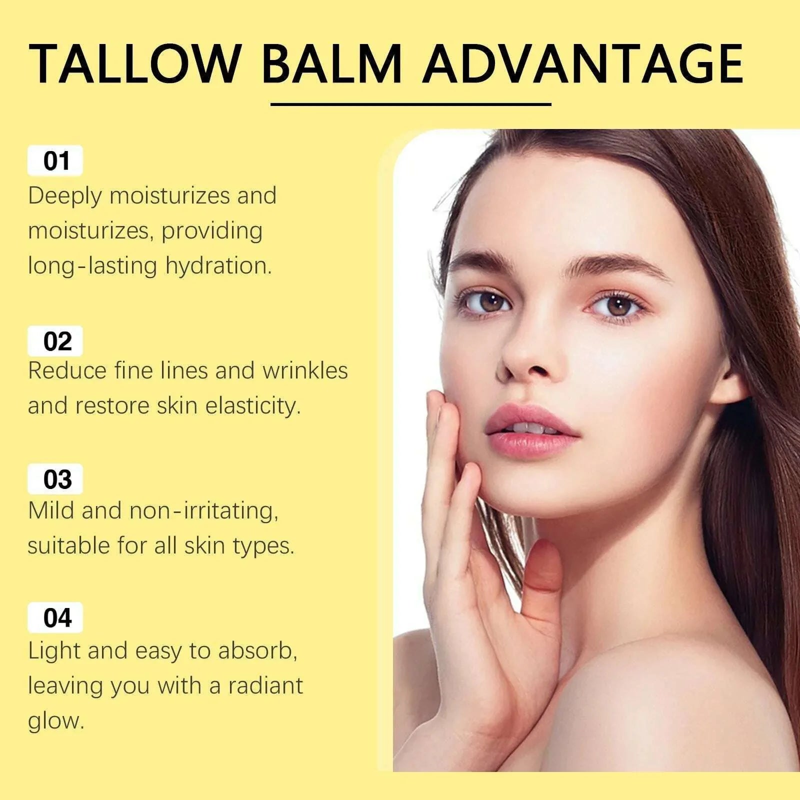 Beef Tallow Balm, Beef Tallow Cream For Skin Care, Wrinkle Tallow Balm, Grass Fed Tallow Wild Honey, Face And Body Moisturizer