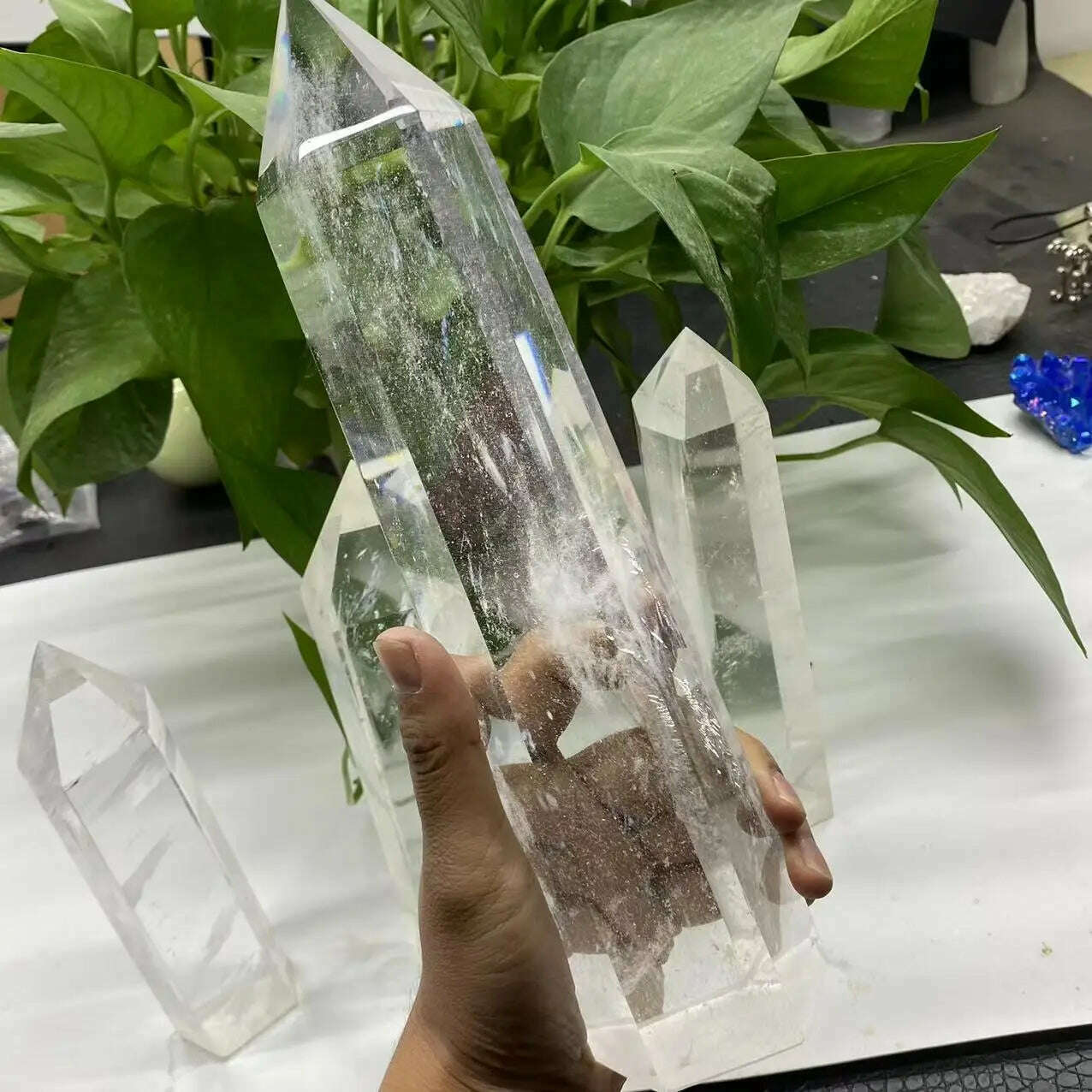 Big size Clear Melting Stone Quartz Obelisk Crystal Wand Point Healing Fengshui for home decoration quartz point healing crystal