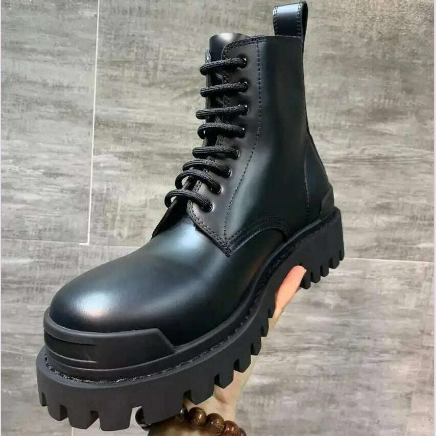 Big Toe Jumbo Boots Genuine Leather Designer Ankle Tooling Botas Luxury Desert Chunky Booties Men 45