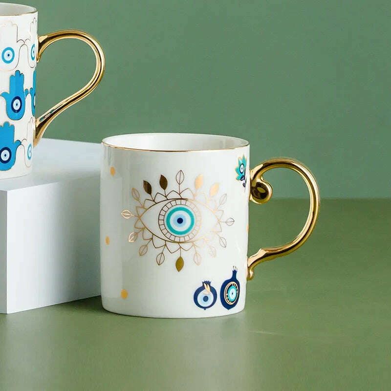 Blue Eye Coffee Cup Devil's Eye Turkish Ceramic Mug Home Breakfast Milk Novelty Cup Water Cup Afternoon Tea Cup Couples Gifts
