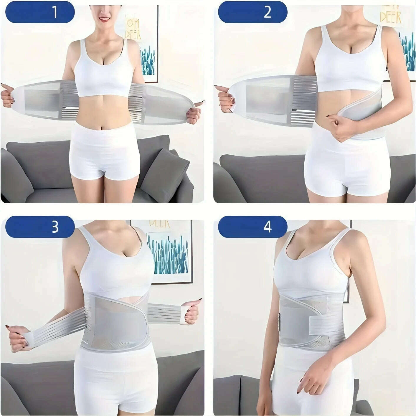 Breathable Lumbar Support Belt With 5 Reinforced Support Plates,Adjustable Back Brace Waist Trainer For HerniatedDisc Protection