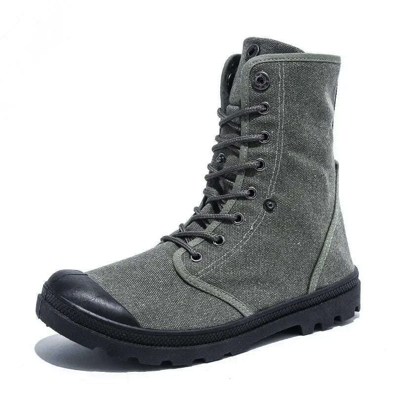Canvas Boots Men Boots High Top Shoes for Men 2024 New Trend Platform Cuff Shoes Men Casual Ankle Boots Military Bota Masculina