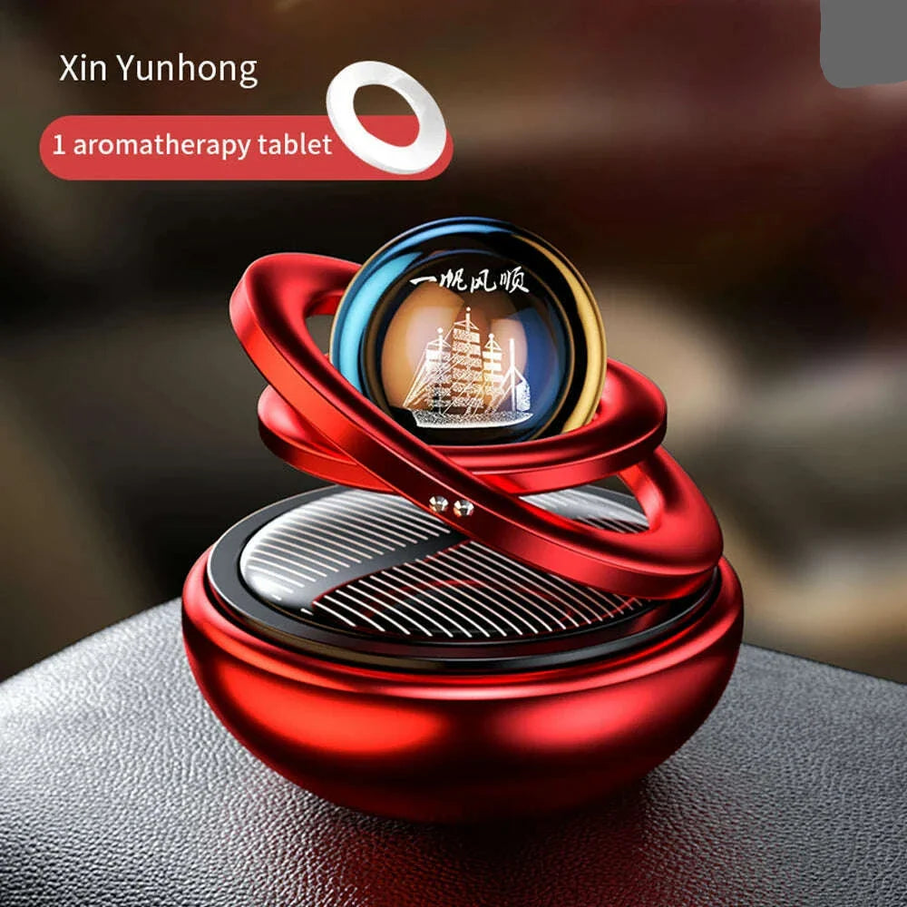 Car Air Freshener Solar Rotating Aromatreatment Decoration Car Interior Accessories Women Men Original Flavored Perfume Diffuser