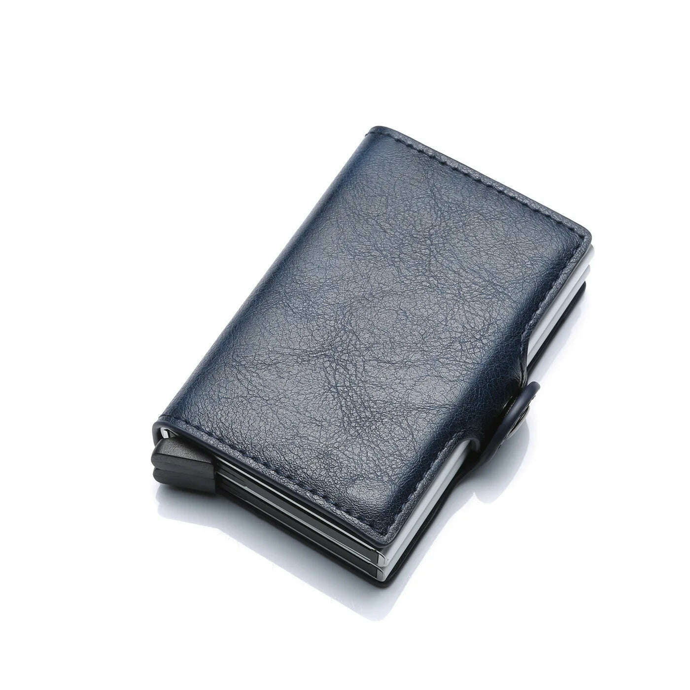 Carbon Fiber RFID Blocking Protection Men Credit Card Holder Wallet Leather Metal Aluminum Luxury Business Bank Cardholder Case