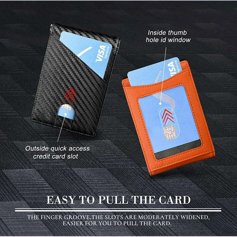 Carbon Fiber Rfid Men Wallets Money Bag Slim Thin Card Man Wallet Luxury Male Small Short Purse Bi-fold Vallet Billfold