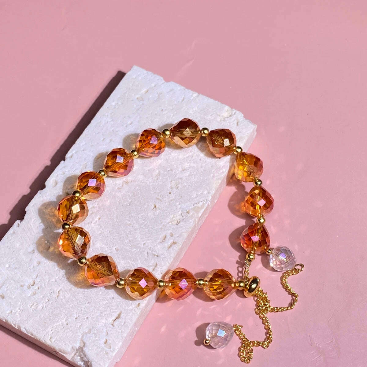 CARLIDANA New Artificial Austria Crystal Bracelet Fashion Shiny Stone Beads Elasticity Rope Strand Bracelets for Women Jewelry