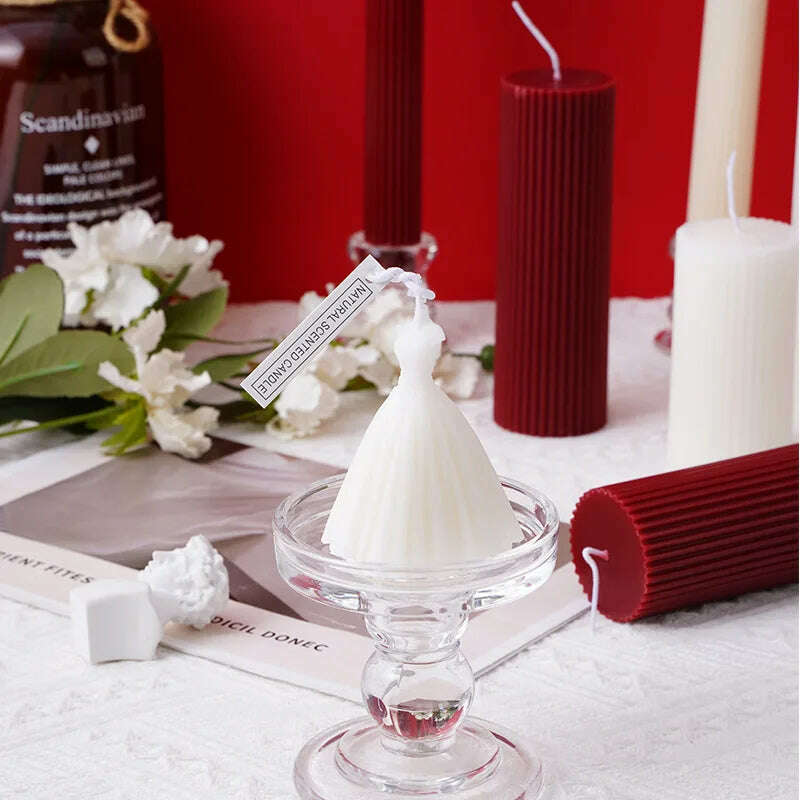 Creative wedding scented candles home decorative centerpiece long red candles new year home decor candle shooting props