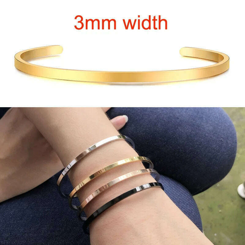 Cuff Bracelet Bangle for Women ,Stainless Steel Openable Bracelet Couple,Charm Handchain Woman ,Stacked Layered Jewelry