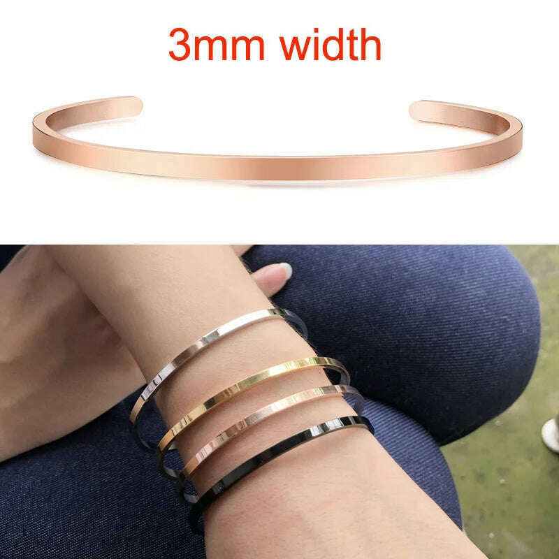 Cuff Bracelet Bangle for Women ,Stainless Steel Openable Bracelet Couple,Charm Handchain Woman ,Stacked Layered Jewelry