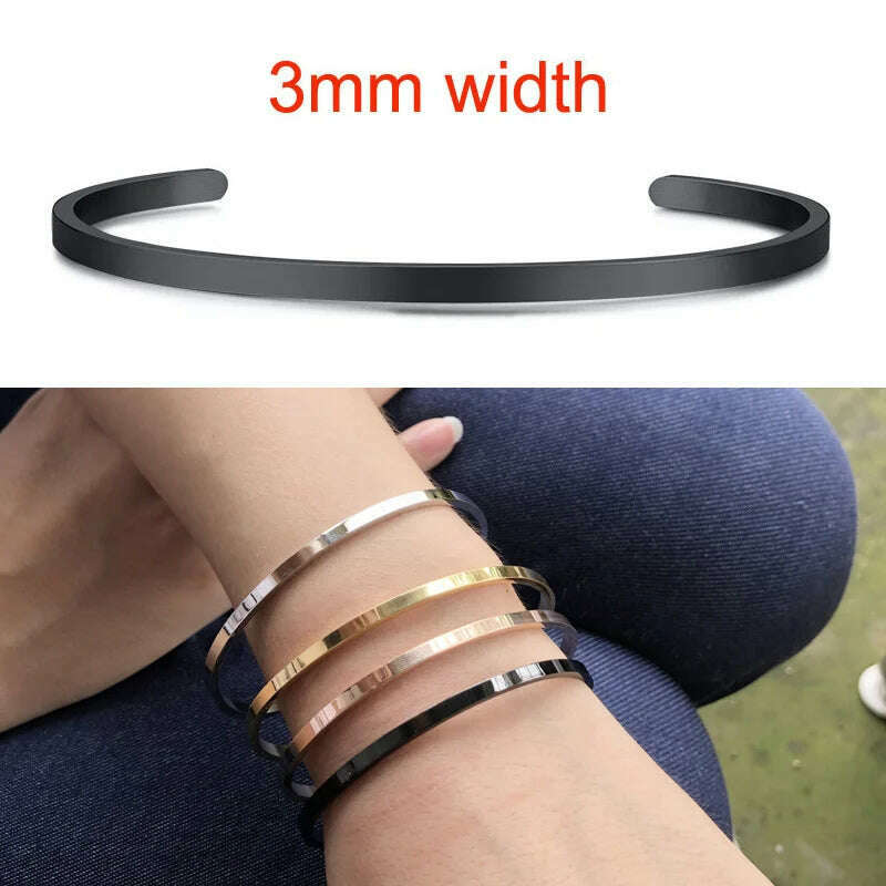 Cuff Bracelet Bangle for Women ,Stainless Steel Openable Bracelet Couple,Charm Handchain Woman ,Stacked Layered Jewelry