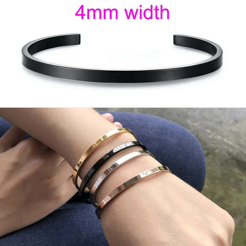 Cuff Bracelet Bangle for Women ,Stainless Steel Openable Bracelet Couple,Charm Handchain Woman ,Stacked Layered Jewelry