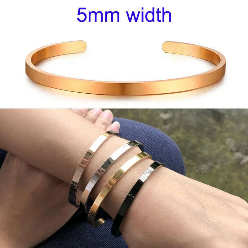 Cuff Bracelet Bangle for Women ,Stainless Steel Openable Bracelet Couple,Charm Handchain Woman ,Stacked Layered Jewelry