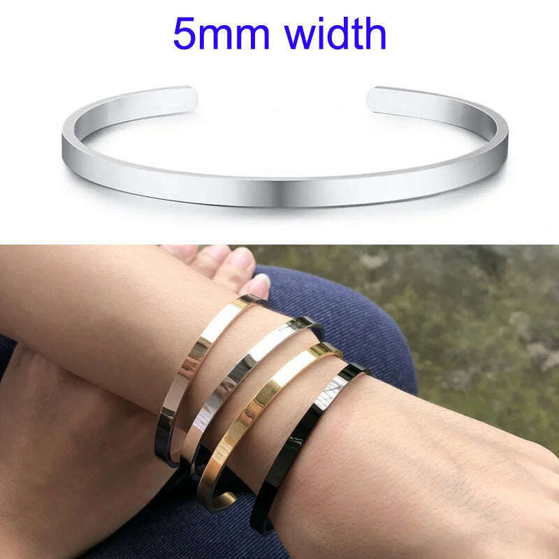 Cuff Bracelet Bangle for Women ,Stainless Steel Openable Bracelet Couple,Charm Handchain Woman ,Stacked Layered Jewelry