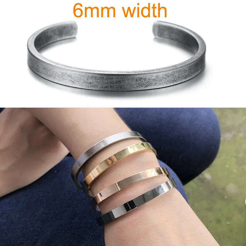 Cuff Bracelet Bangle for Women ,Stainless Steel Openable Bracelet Couple,Charm Handchain Woman ,Stacked Layered Jewelry