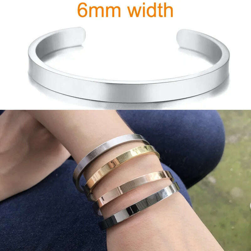 Cuff Bracelet Bangle for Women ,Stainless Steel Openable Bracelet Couple,Charm Handchain Woman ,Stacked Layered Jewelry