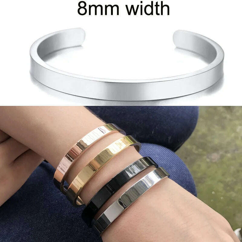 Cuff Bracelet Bangle for Women ,Stainless Steel Openable Bracelet Couple,Charm Handchain Woman ,Stacked Layered Jewelry