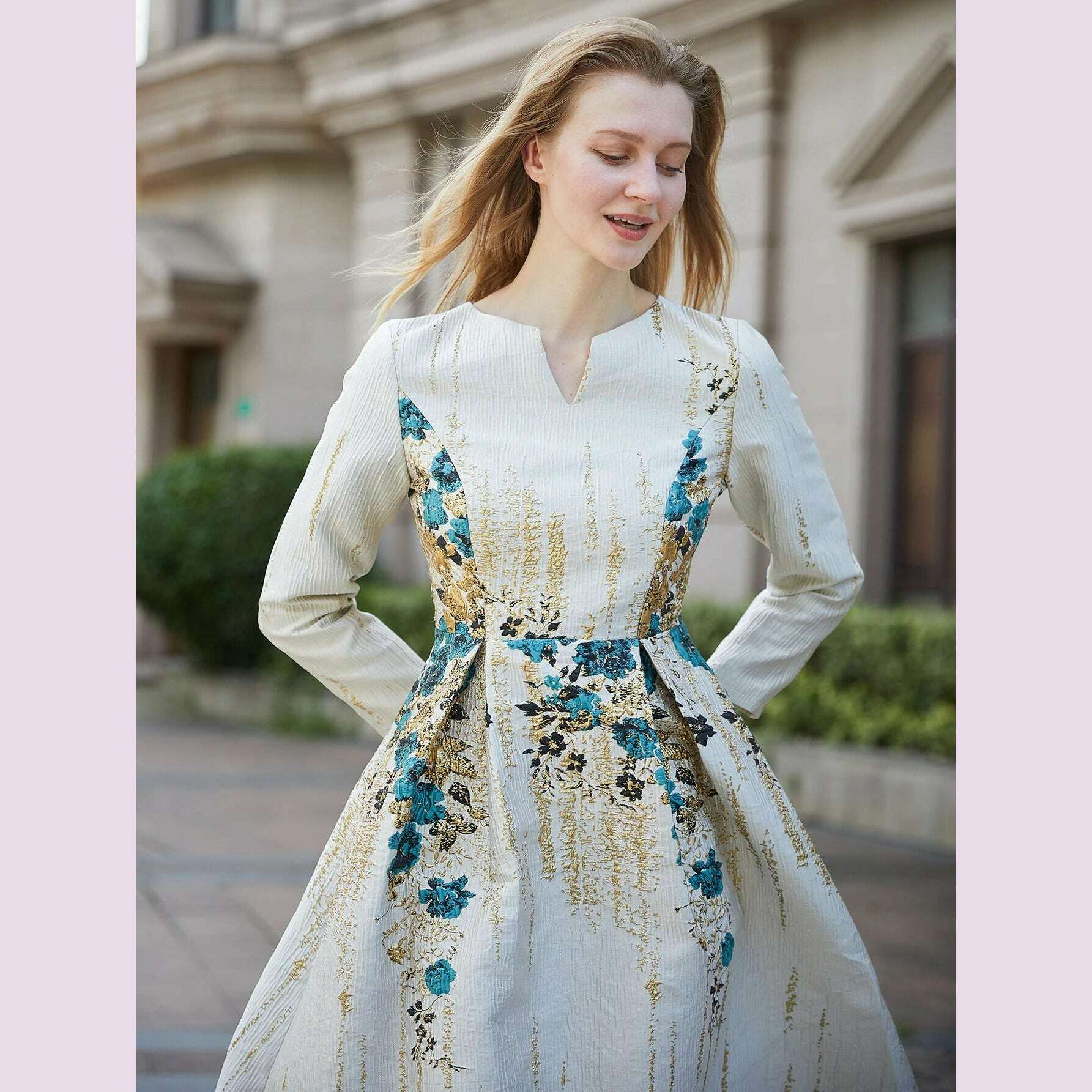 DEVCHATA Elegant Women Jacquard Dress New Arrival Floral Party Clothing Fashion Summer Evening Mid-Calf Ball Gown Vestido