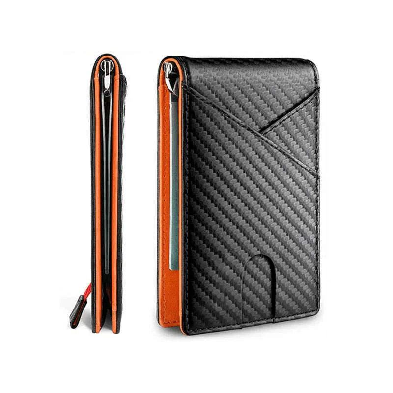 DIENQI Carbon Fiber Rfid Slim Card Luxury Wallet Money Bag Men's Wallet Bifold Billfold