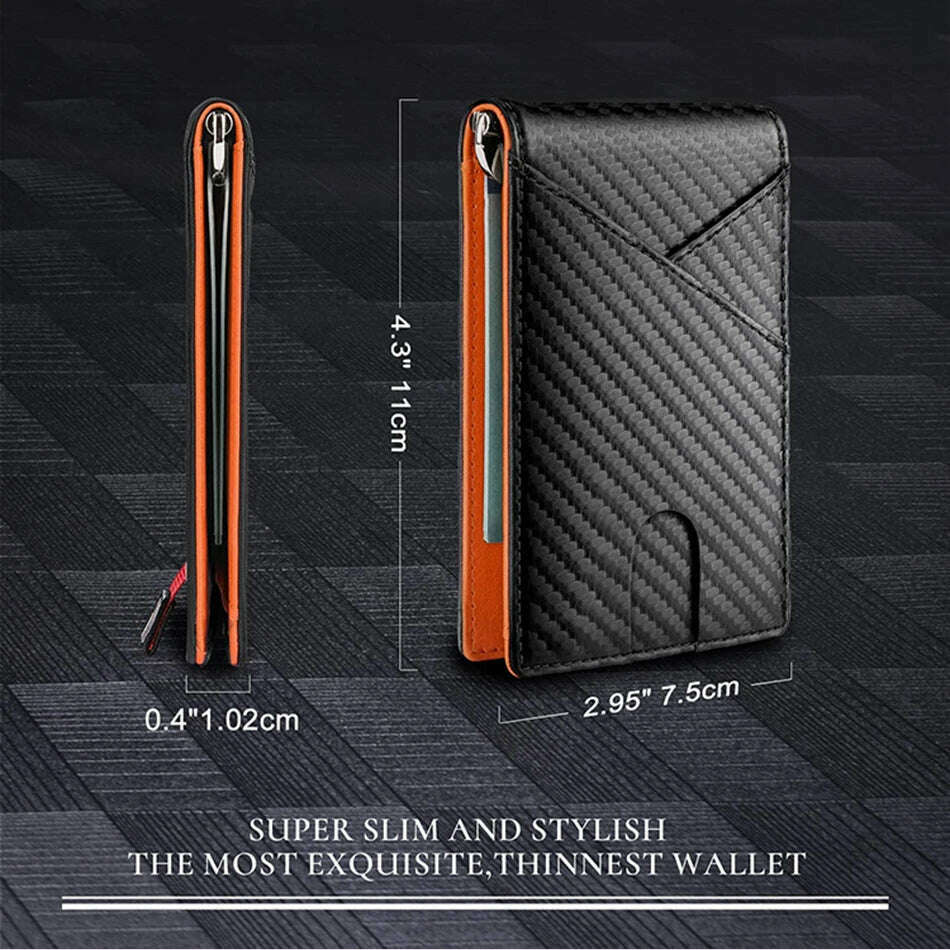 DIENQI Carbon Fiber Rfid Slim Card Luxury Wallet Money Bag Men's Wallet Bifold Billfold