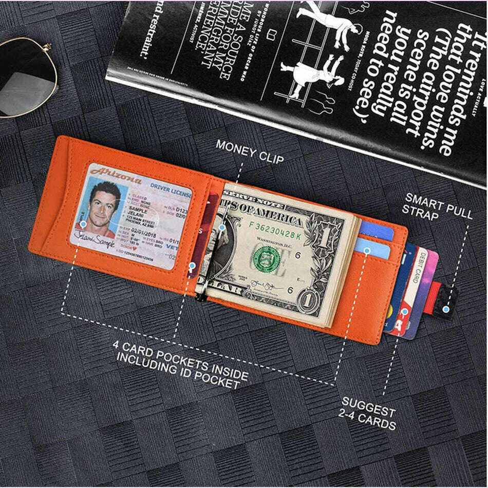 DIENQI Carbon Fiber Rfid Slim Card Luxury Wallet Money Bag Men's Wallet Bifold Billfold