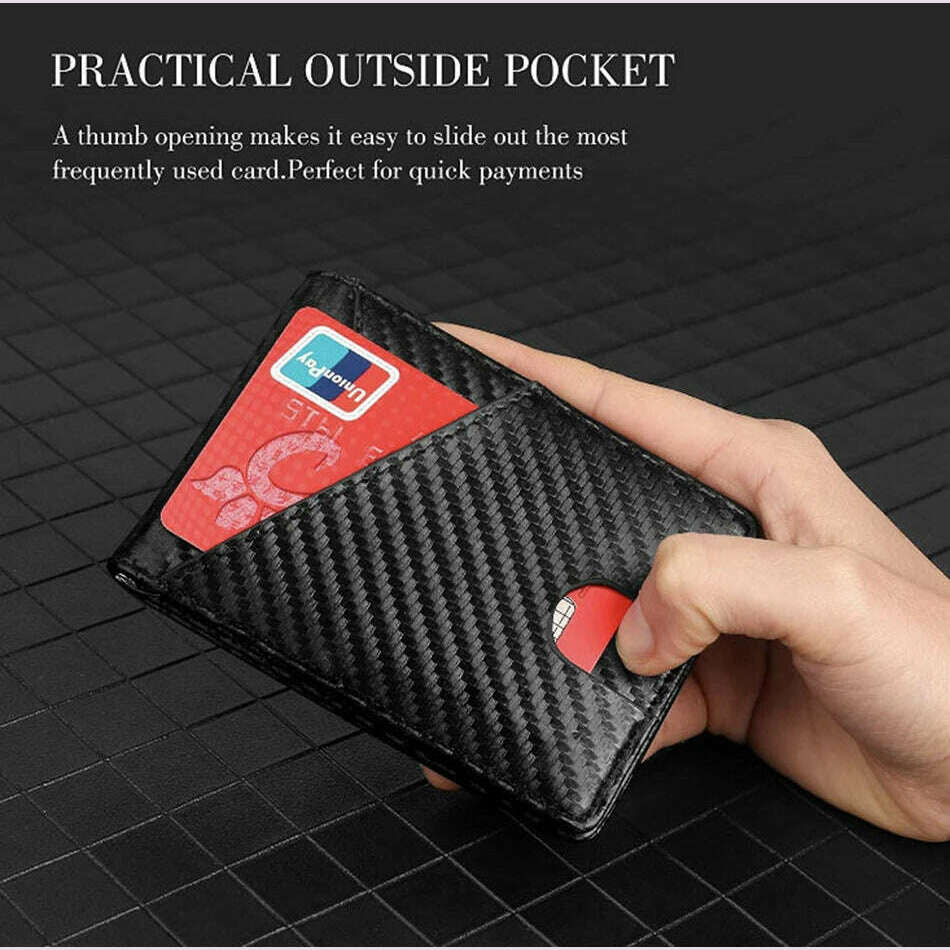DIENQI Carbon Fiber Rfid Slim Card Luxury Wallet Money Bag Men's Wallet Bifold Billfold