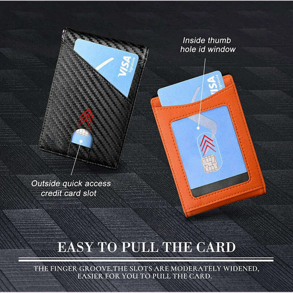 DIENQI Carbon Fiber Rfid Slim Card Luxury Wallet Money Bag Men's Wallet Bifold Billfold