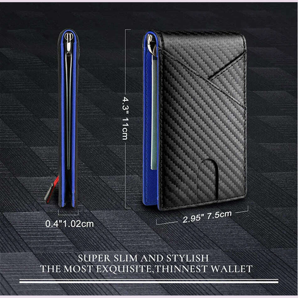 DIENQI Carbon Fiber Rfid Slim Card Luxury Wallet Money Bag Men's Wallet Bifold Billfold