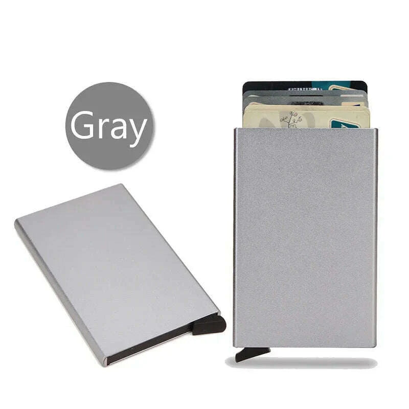 DIENQI Carbon Rfid Wallet Male Money Card Holder Pocket Mini Slim Wallet Women Men Smart Purses Automatic Pop Up Valet Walet