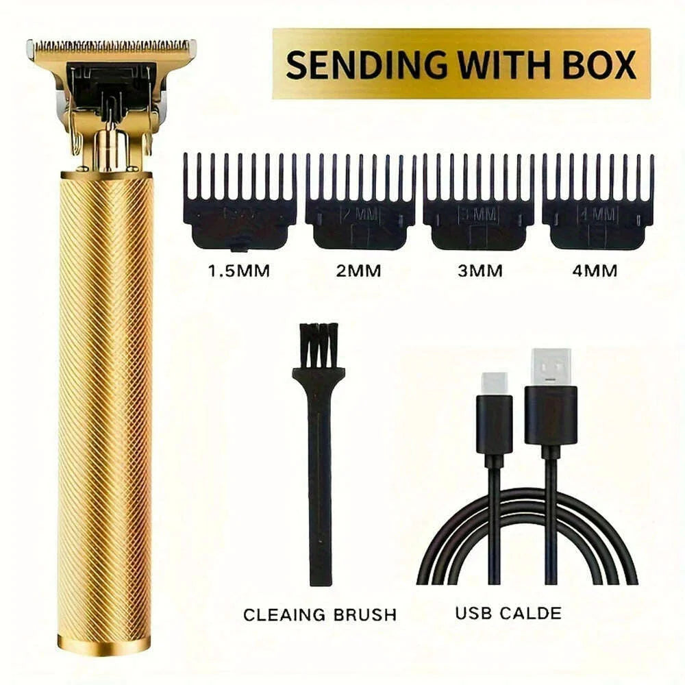 Digital Display Stainless Steel Cutter Head Professional T9 Hair Trimmer Metal Body Men's Electric Shaver Men's Barber Machine