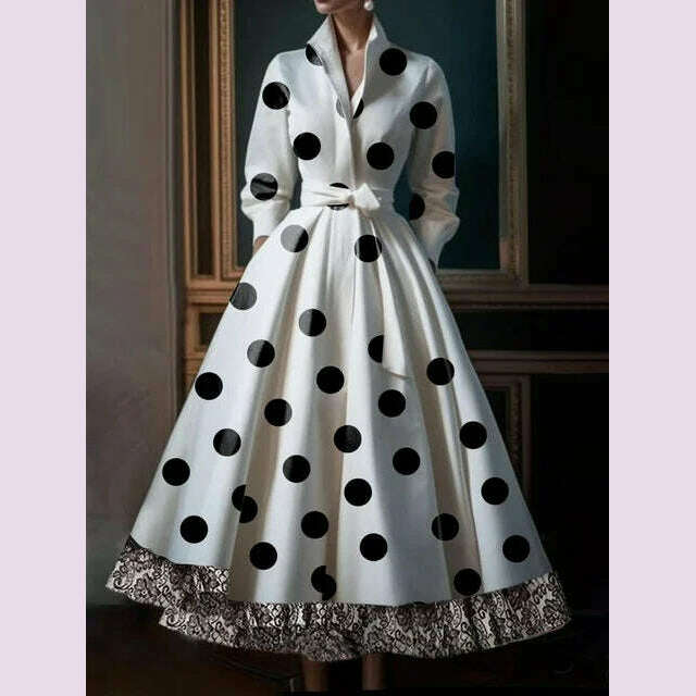 Elegant Floral Printing Maxi Dresses Multicolor Turndown Collar Long Sleeve Cotton Long Dress Party Wedding Evening Dress